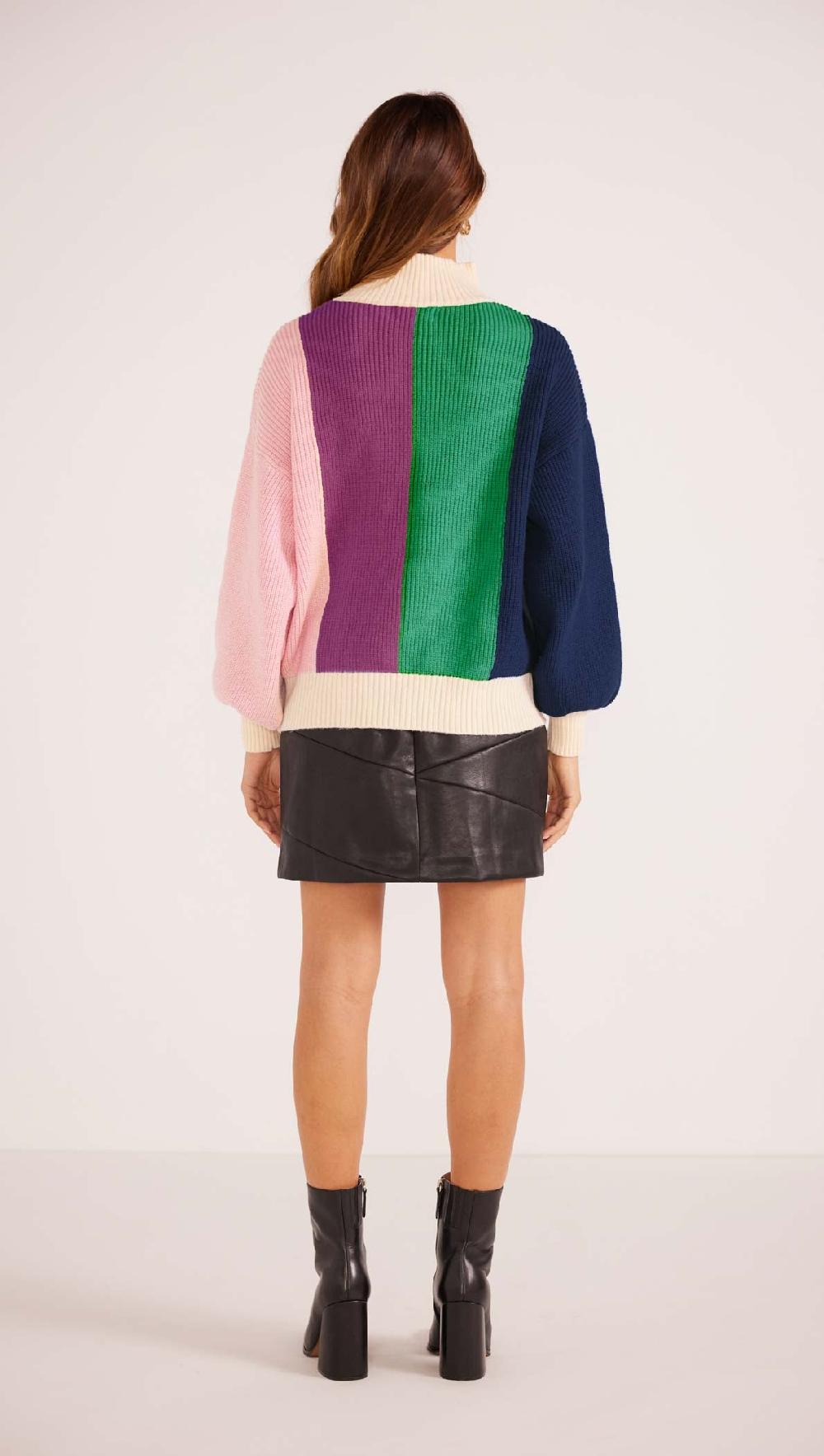 Minkpink Zia Colour Bock Knit Jumper - Final Sale