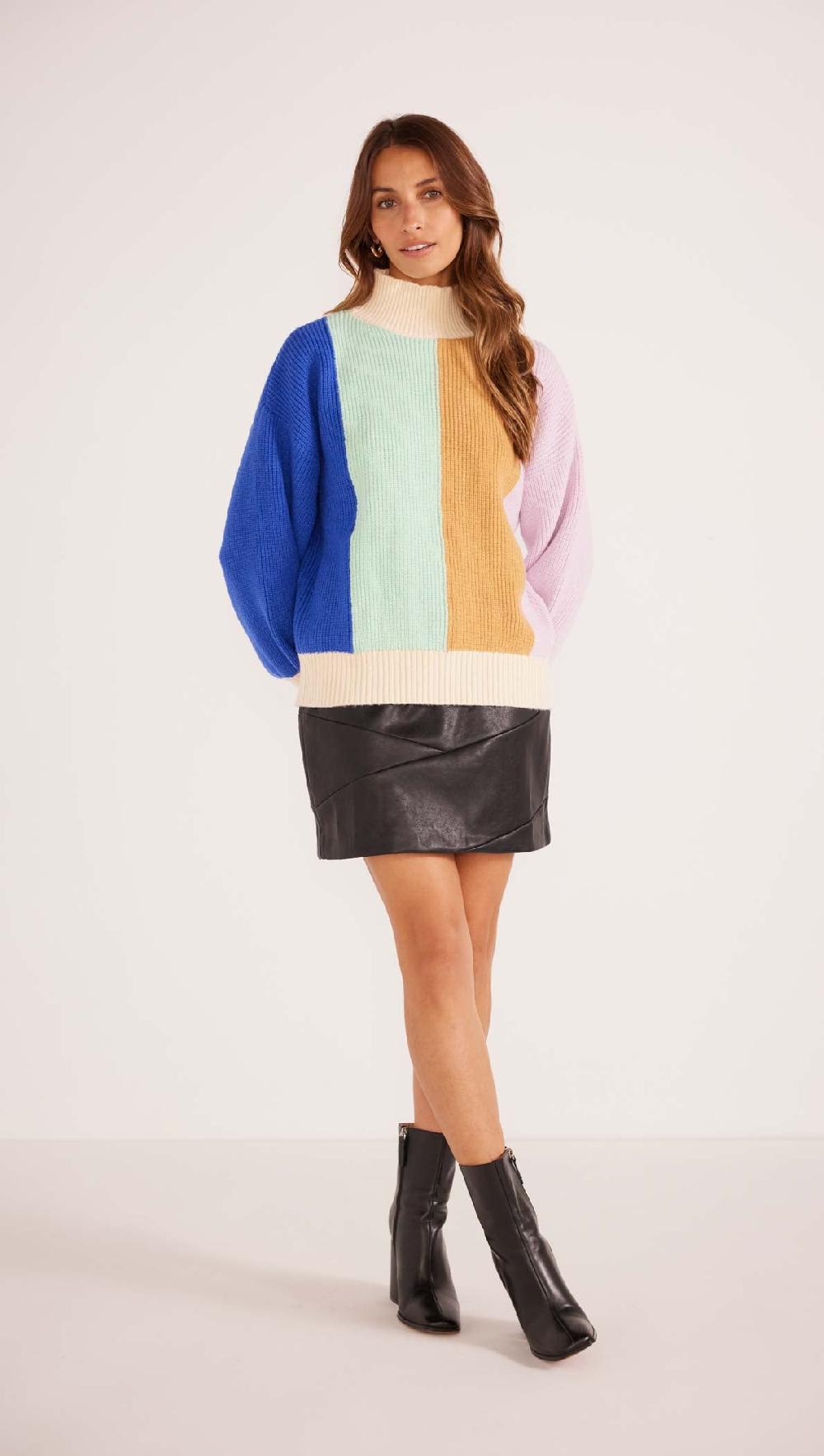 Minkpink Zia Colour Bock Knit Jumper - Final Sale