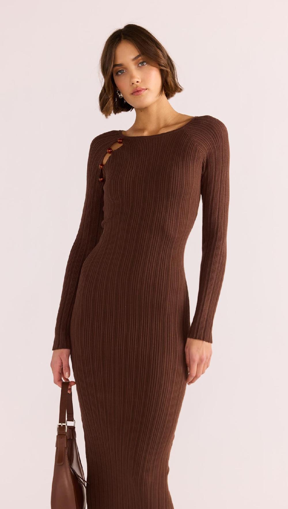 Minkpink Zinnia Bead Knit Midi Dress