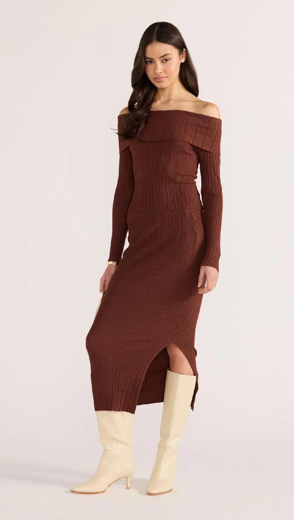 Minkpink Zoe Knit Midi Tube Skirt