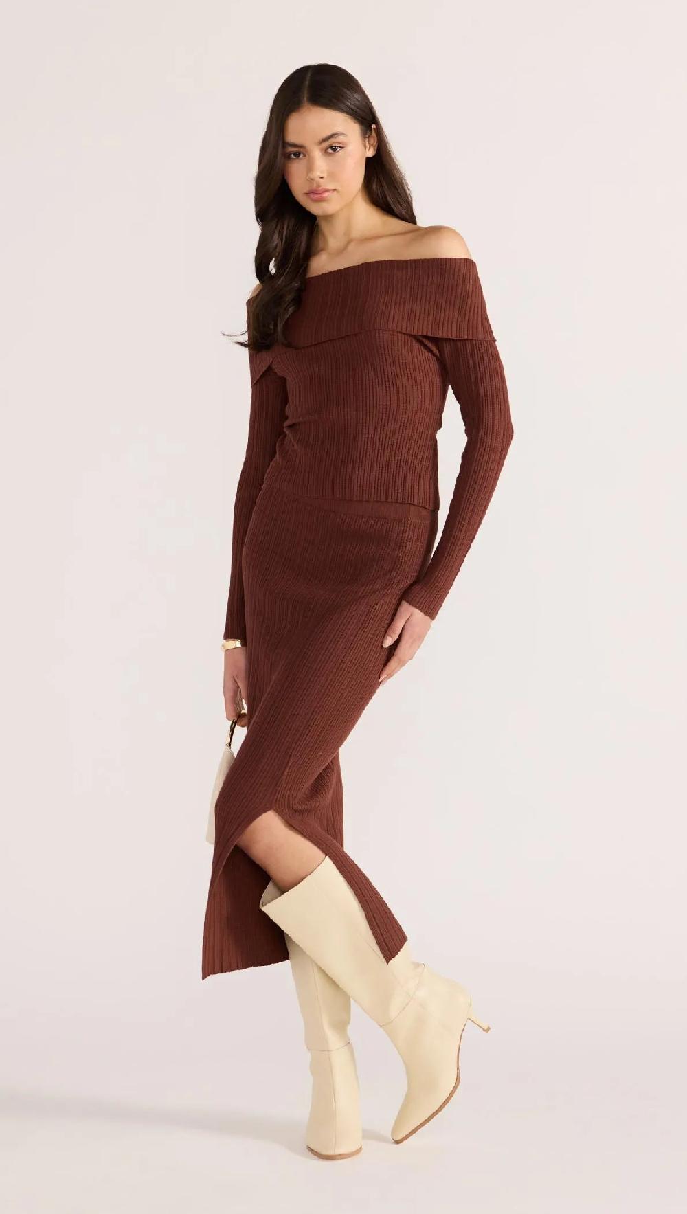 Minkpink Zoe Off Shoulder Knit Top