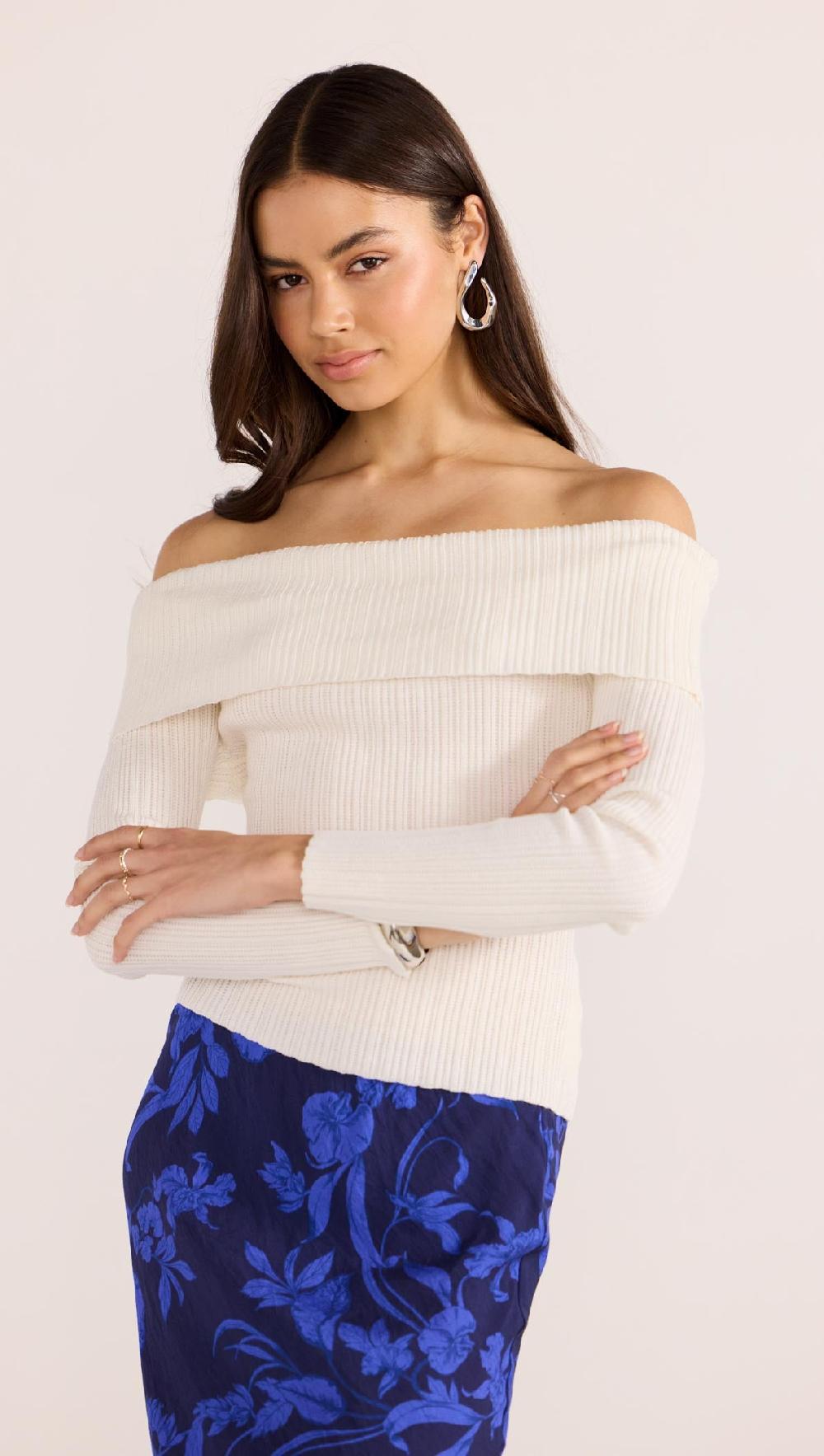 Minkpink Zoe Off Shoulder Knit Top