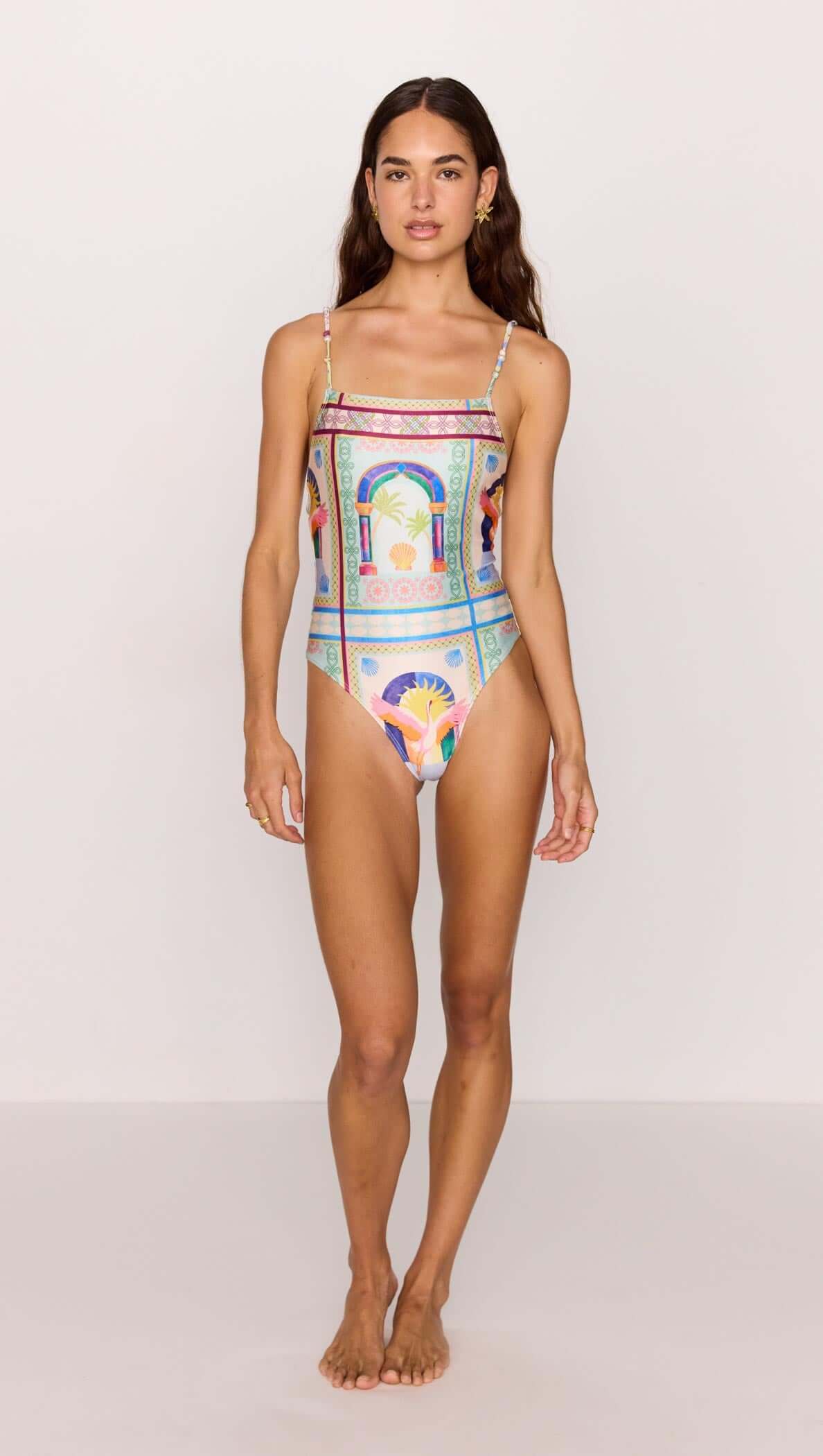 Minkpink Scoop Back One Piece Swimsuit In Multicolour Print