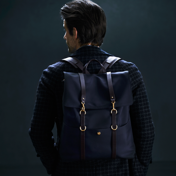 Mismo M/S Backpack Navy/Dark Brown