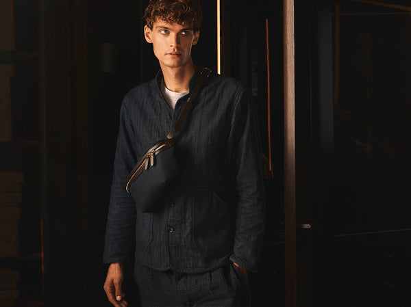 mismo M/S Belt Bag Navy/Dark Brown