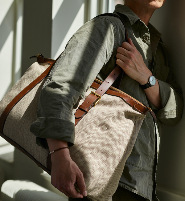 Mismo M/S Holdall Grand Herringbone/Cuoio