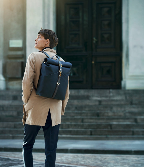 Mismo M/S Rucksack Grand Herringbone/Cuoio
