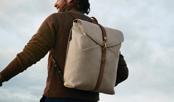 mismo M/S Rucksack Grand Herringbone/Cuoio