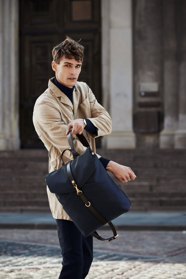 mismo M/S Rucksack Navy/Dark Brown