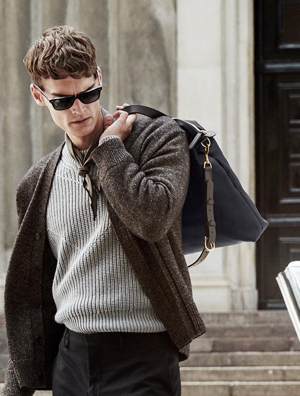 Mismo M/S Shopper Army/Dark Brown