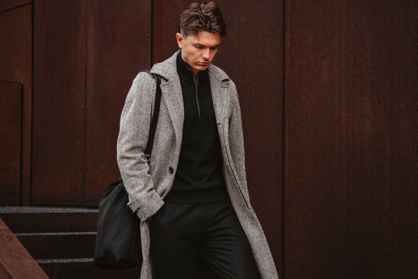 Mismo M/S Shopper Navy/Dark Brown