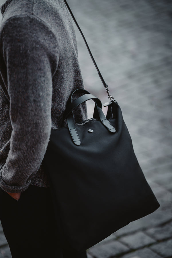 Mismo M/S Shopper Navy/Dark Brown