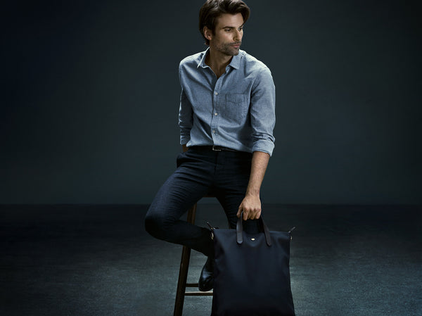 mismo M/S Shopper Navy/Dark Brown