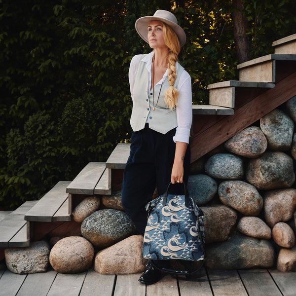 Mismo M/S Shopper Pioneer Blue/Cuoio