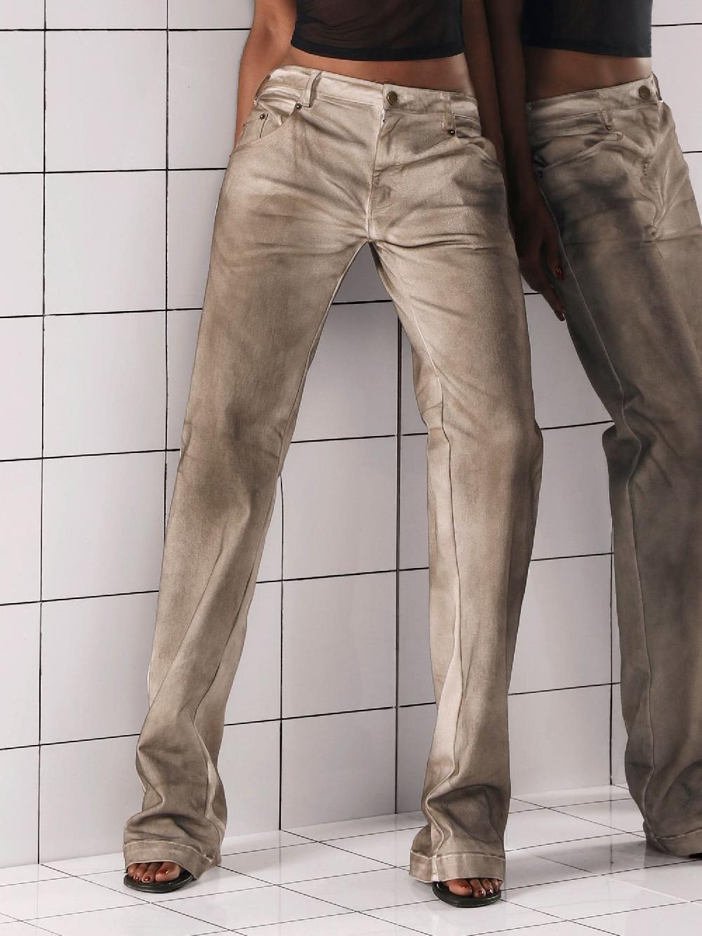 miss sixty AIR SPRAY STRAIGHT LEG JEANS OYSTER WHITE