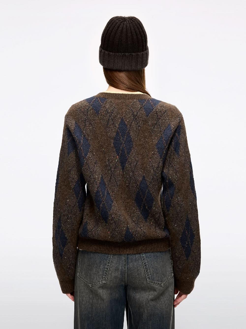 Miss Sixty ALPACA-BLEND KNIT CARDIGAN FUSCOUS BROWN