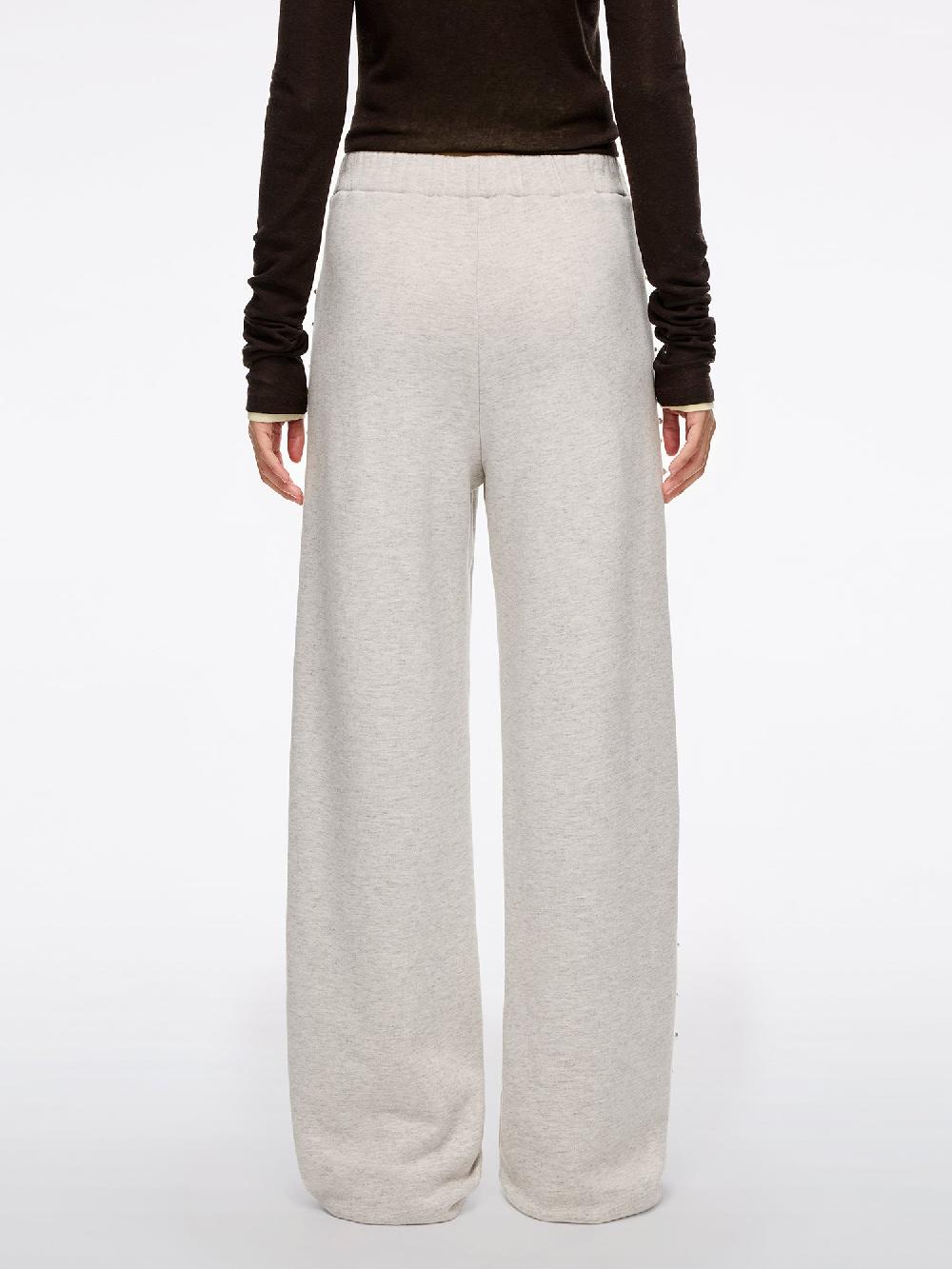 Miss Sixty BEADED STRAIGHT-LEG PANTS LIGHT HEATHER GREY