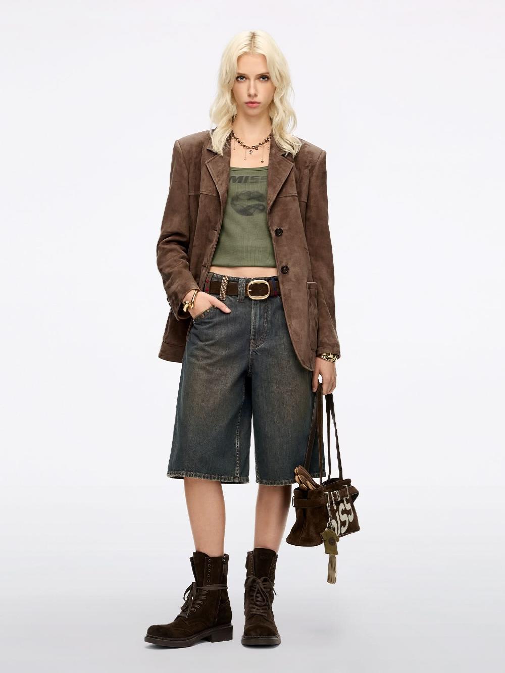 Miss Sixty BELT LOOP SHORTS CLAY BRICK RED RETRO BLUE