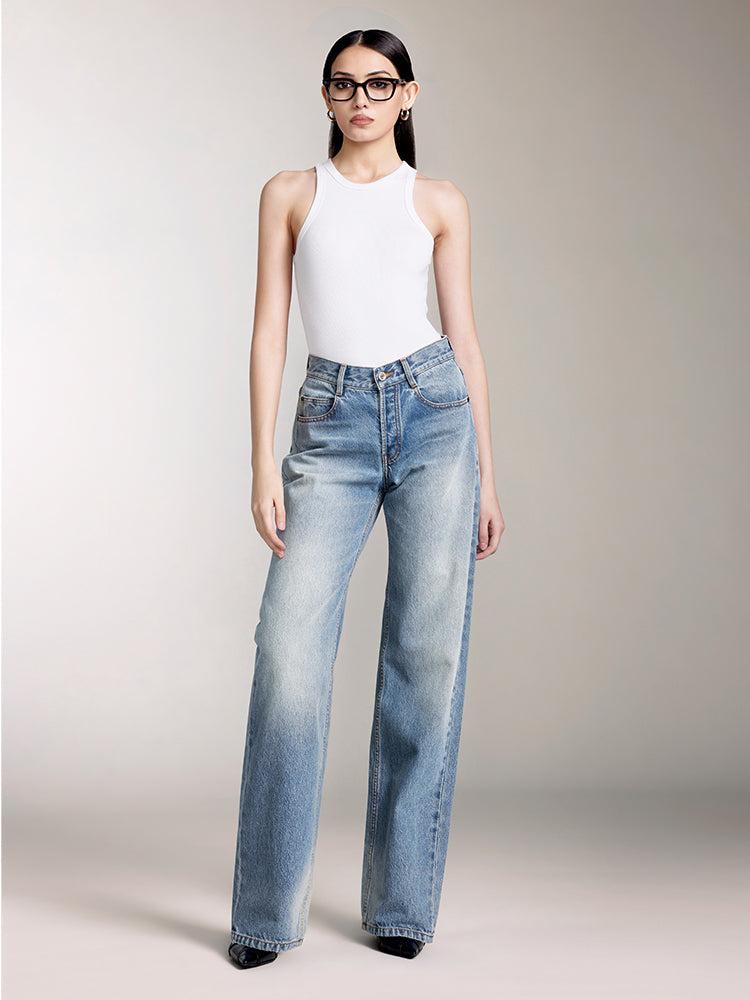 Miss Sixty BUTTON FLY STRAIGHT FIT JEANS MIDDLE BLUE