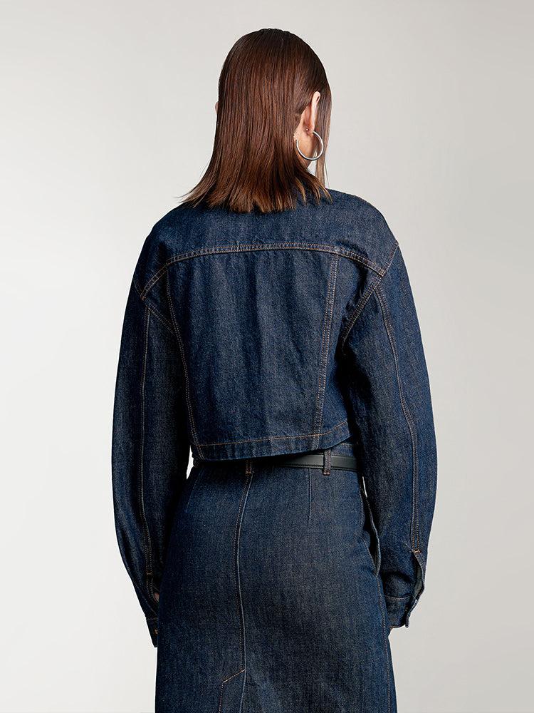 Miss Sixty CARGO STYLE DENIM JACKET WITH POCKETS BLACK BLUE