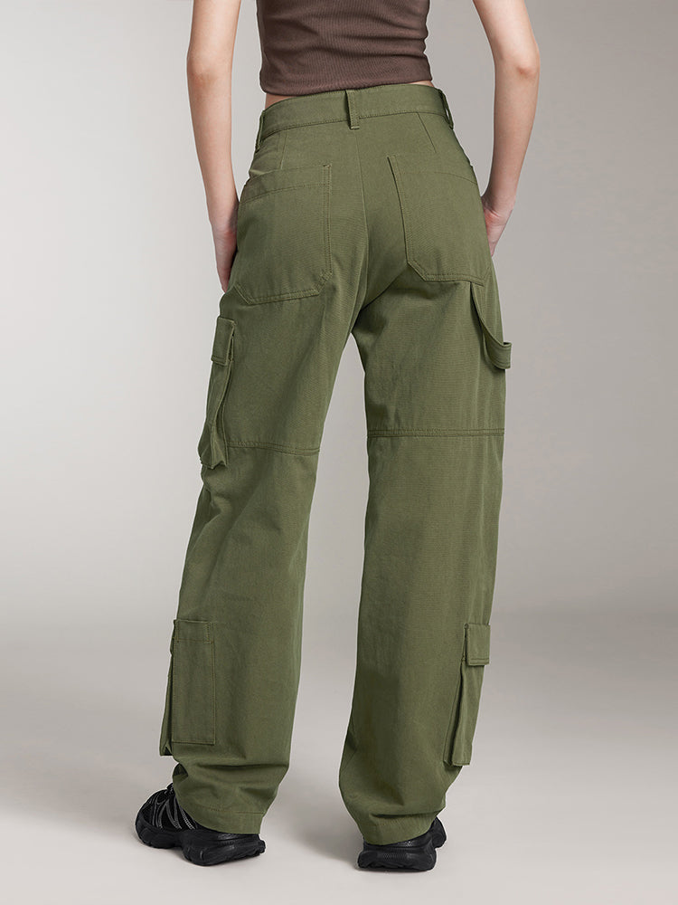 Miss Sixty CARGO WIDE LEG PANTS IN GREEN ARMY GREEN