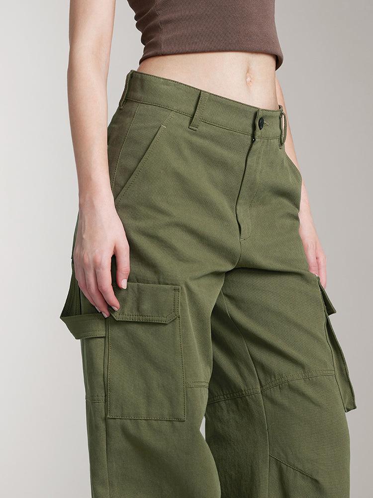 Miss Sixty CARGO WIDE LEG PANTS IN GREEN ARMY GREEN