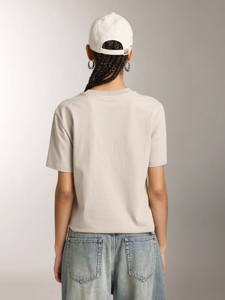 Miss Sixty CREW NECK COLOR CONTRAST PRINTED T-SHIRT GREEN GREY