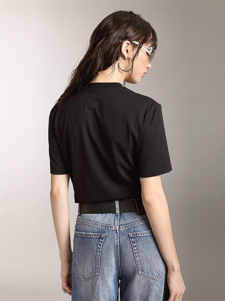 Miss Sixty CREW NECK PRINTED LOOSE FIT SHORT SLEEVES T-SHIRT BLACK