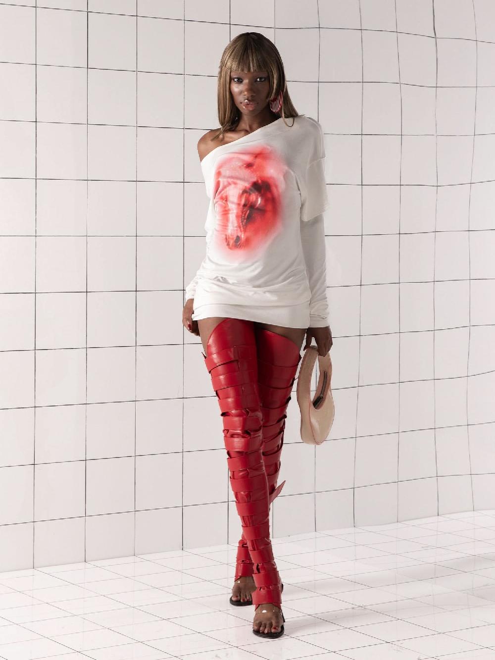 Miss Sixty CREW NECK PRINTED REVERSIBLE T-SHIRT WHITE