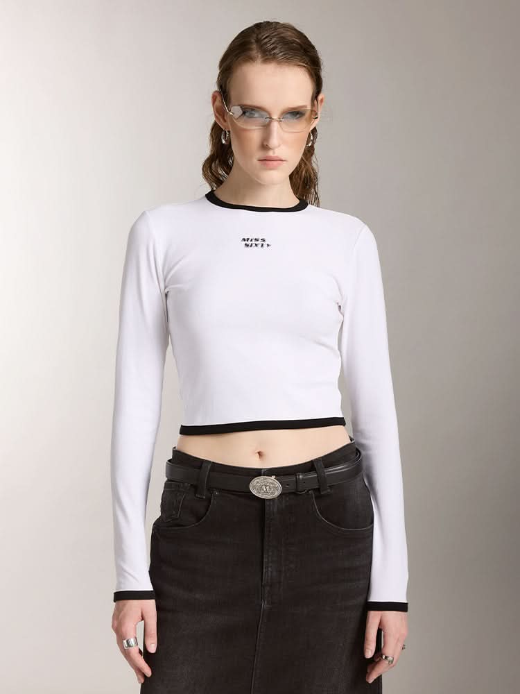 miss sixty CREW NECK SLIM FIT TOP T-SHIRT BRIGHT WHITE