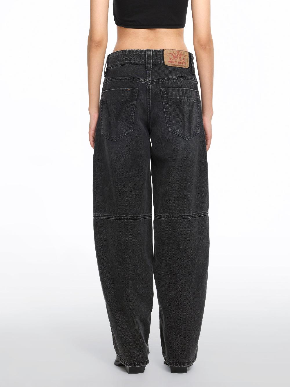 Miss Sixty DECONSTRUCTED PATCHWORK LOW-RISE JEANS BLACK FOG