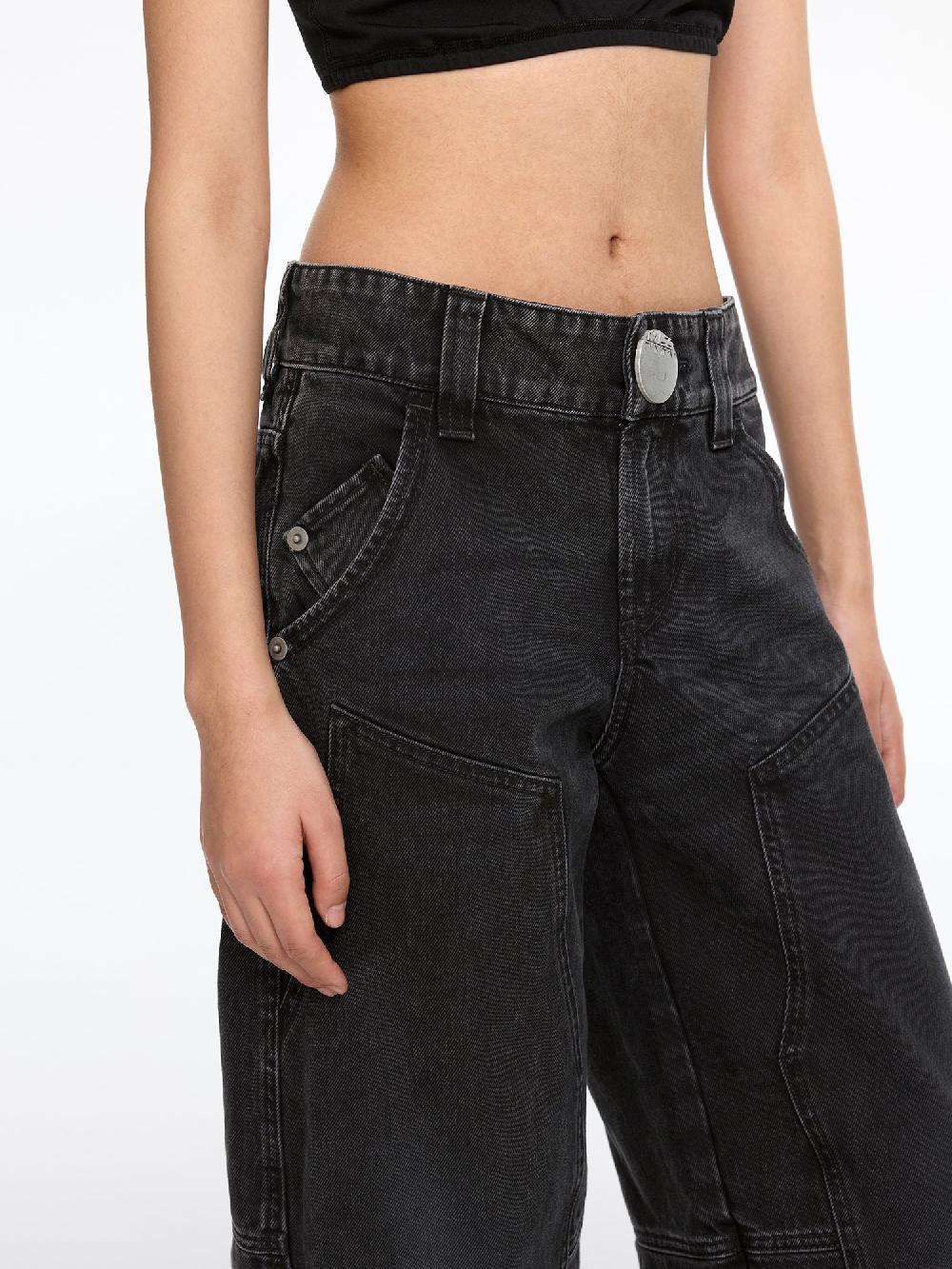 Miss Sixty DECONSTRUCTED PATCHWORK LOW-RISE JEANS BLACK FOG