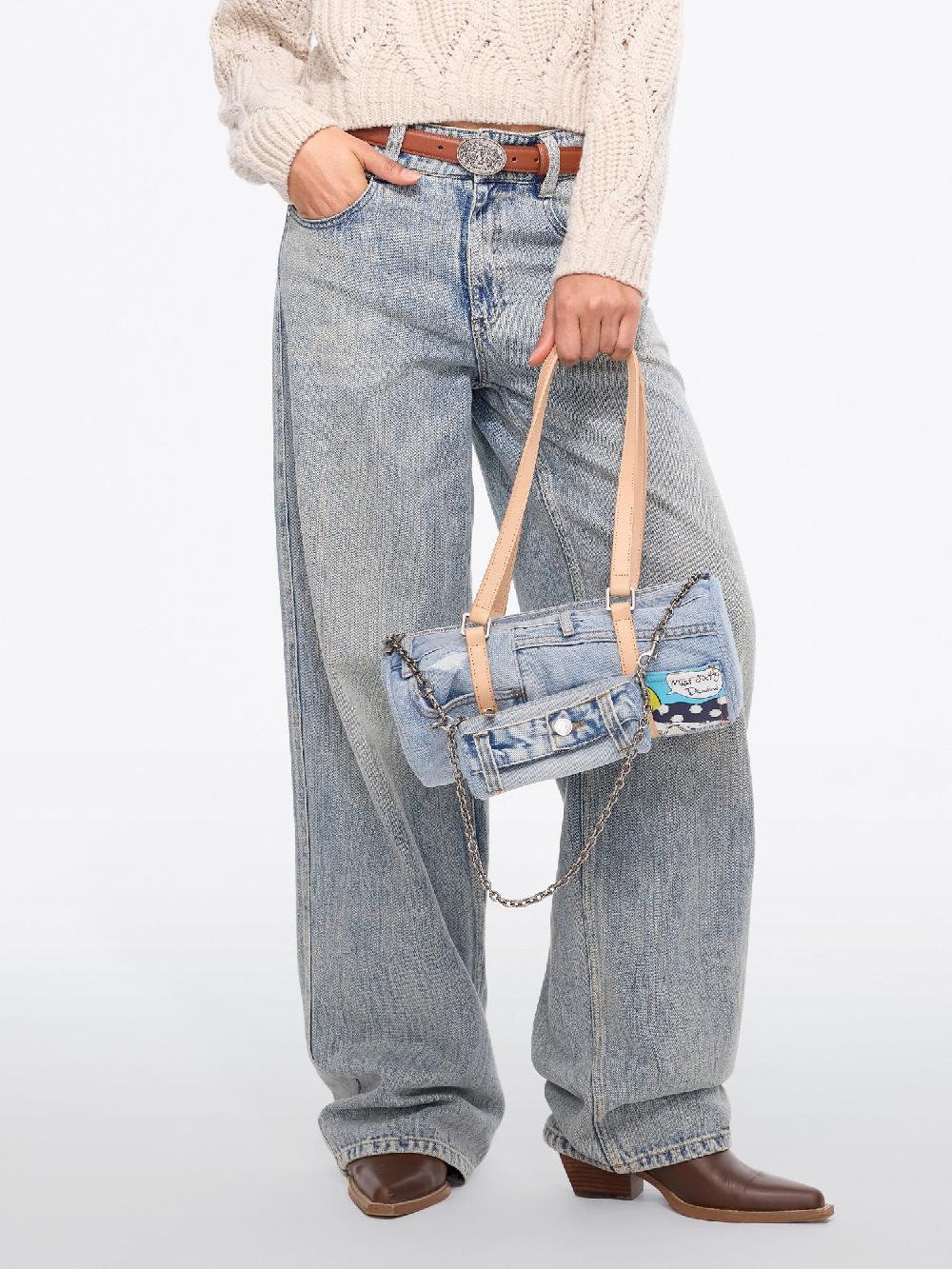 Miss Sixty DENIM BARREL BAG WITH MINI POUCH BLUE DENIM