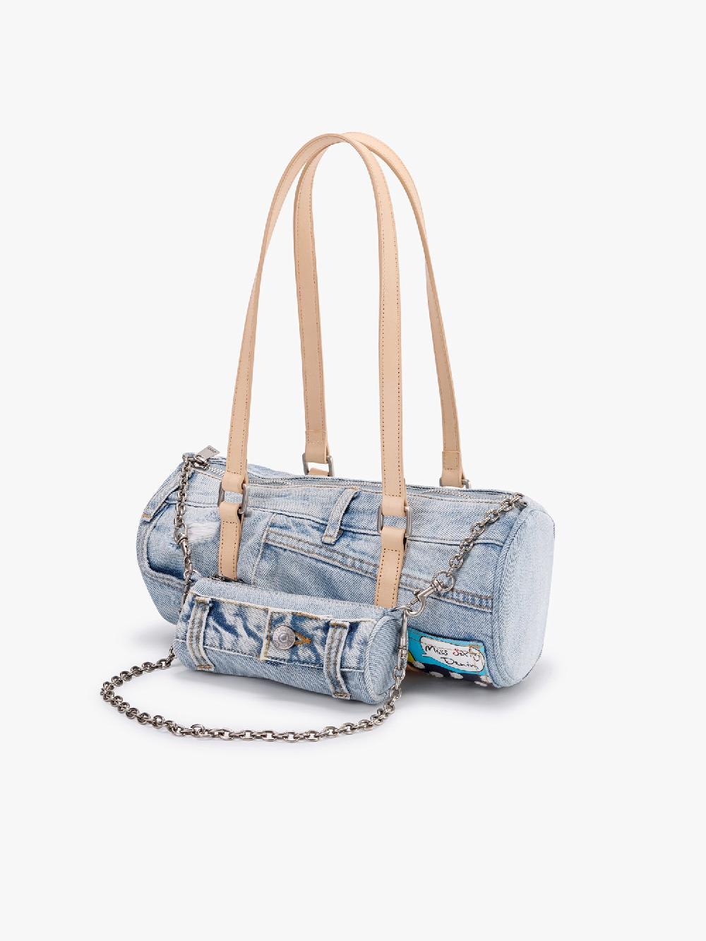 Miss Sixty DENIM BARREL BAG WITH MINI POUCH BLUE DENIM