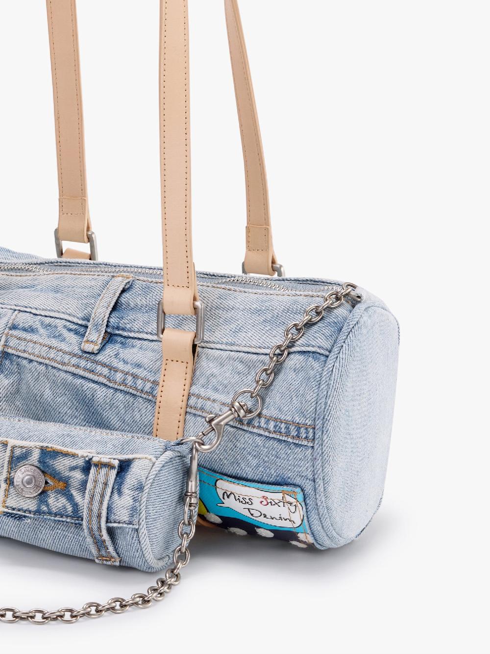 Miss Sixty DENIM BARREL BAG WITH MINI POUCH BLUE DENIM