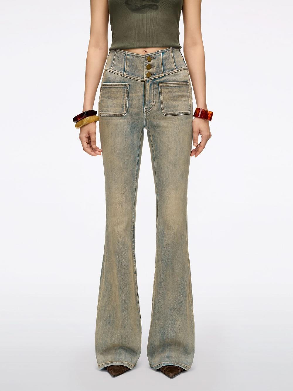 miss sixty DISTRESSED FLARED JEANS-GLENDA PLUS 5 DEEP BLUE