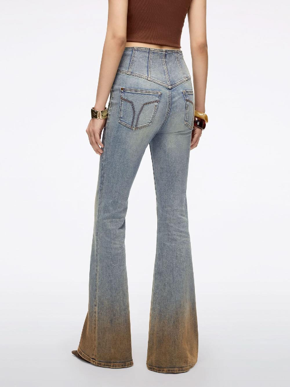 Miss Sixty DISTRESSED FLARED JEANS-GLENDA PLUS 5 MIDDLE BLUE