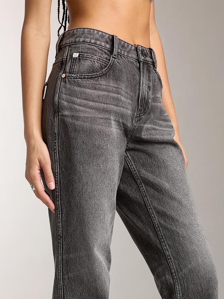 Miss Sixty DISTRESSED GRAY COLOR STRAIGHT FIT JEANS BLACK FOG