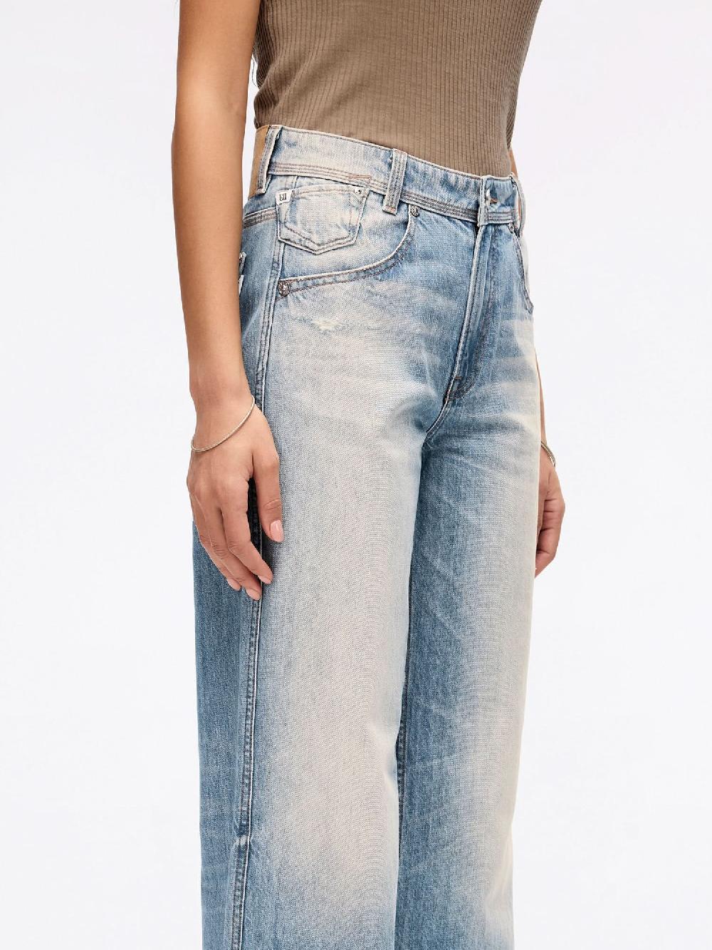 Miss Sixty DISTRESSED STRAIGHT-FIT JEANS LIGHT BLUE