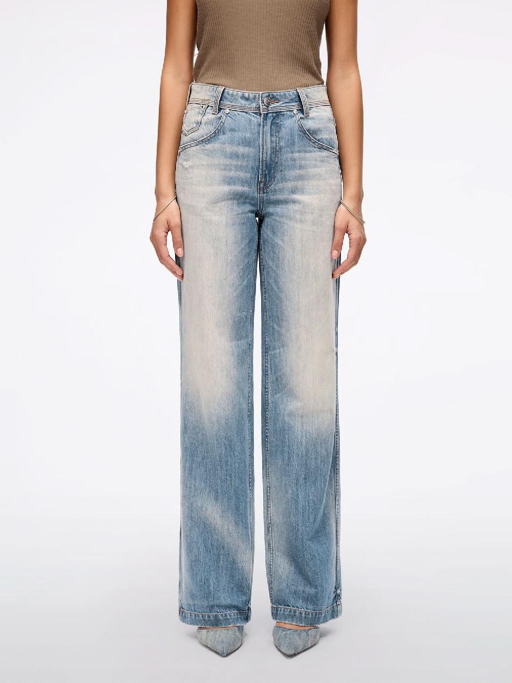 miss sixty DISTRESSED STRAIGHT-FIT JEANS LIGHT BLUE