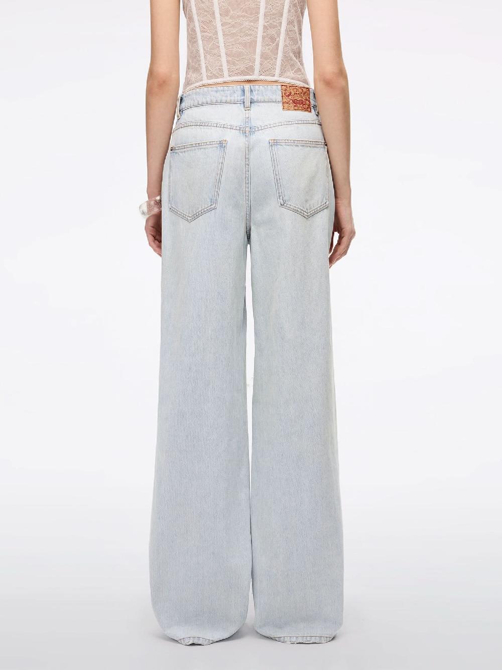 Miss Sixty DISTRESSED STRAIGHT-LEG JEANS LIGHT BLUE