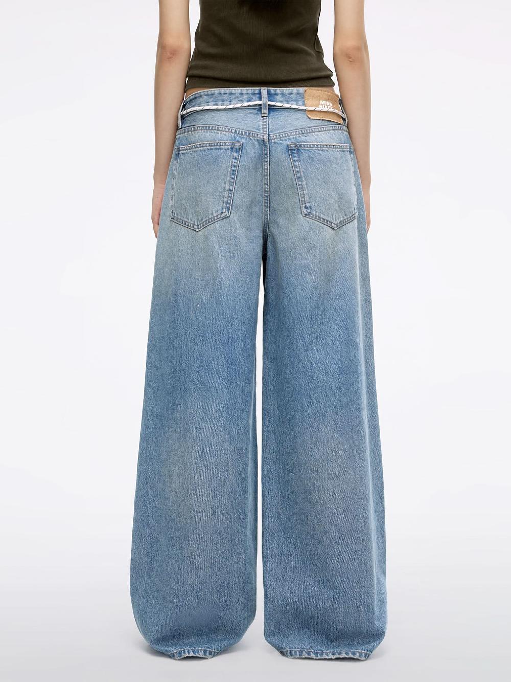 Miss Sixty DISTRESSED STRAIGHT-LEG JEANS MIDDLE BLUE