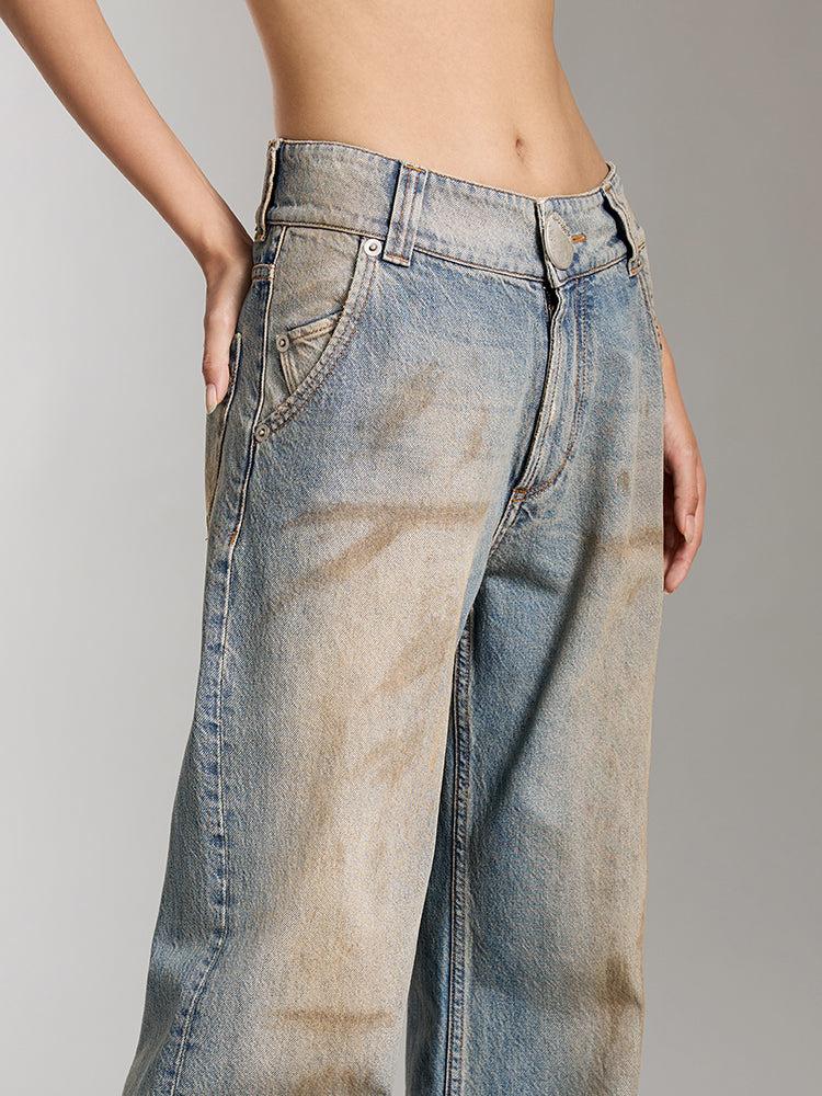 Miss Sixty DISTRESSED WASTELAND-STYLE WASHED JEANS LIGHT BLUE