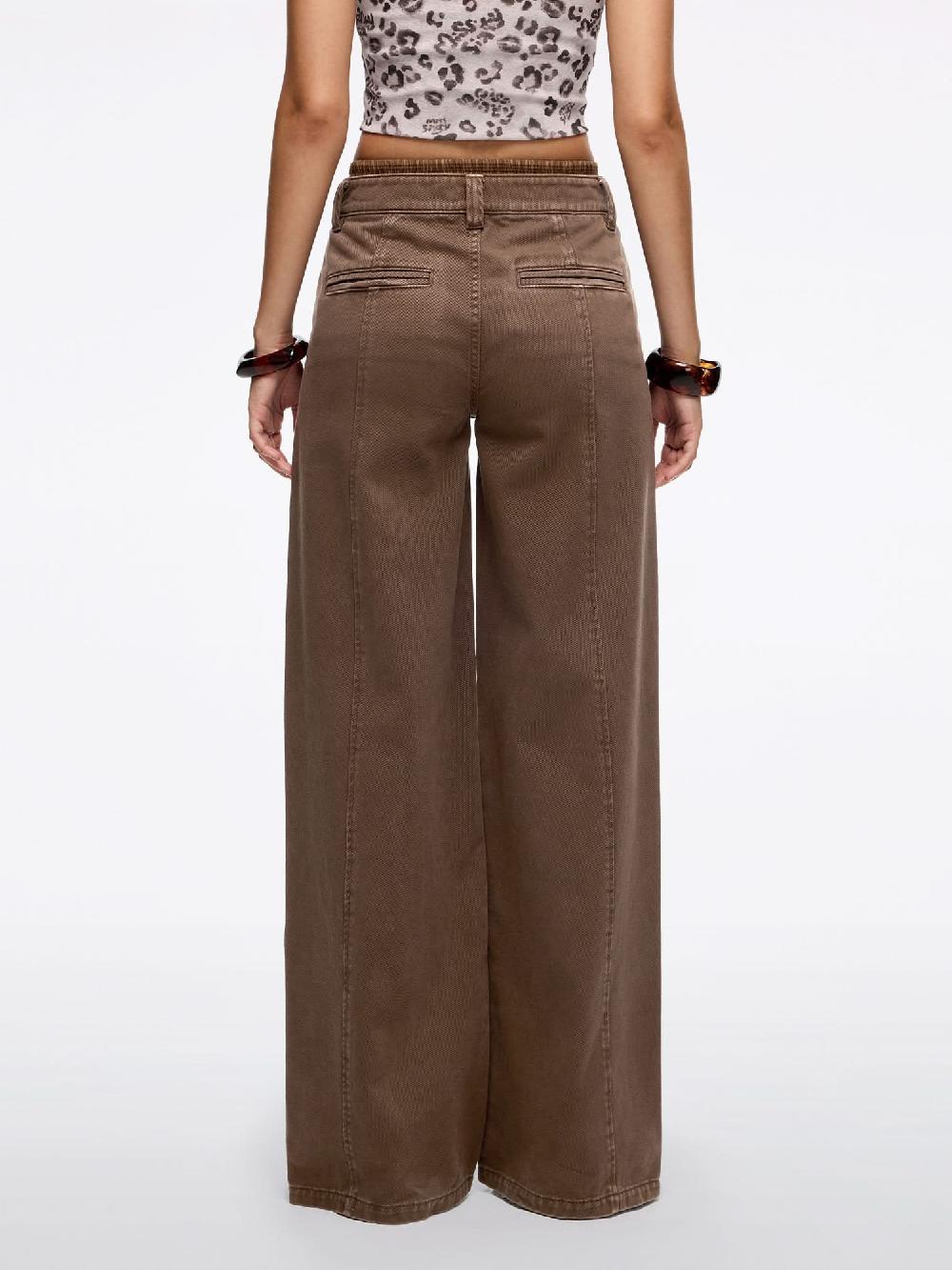 Miss Sixty DOUBLE-WAISTBAND STRAIGHT-LEG JEANS COFFEE COLOR