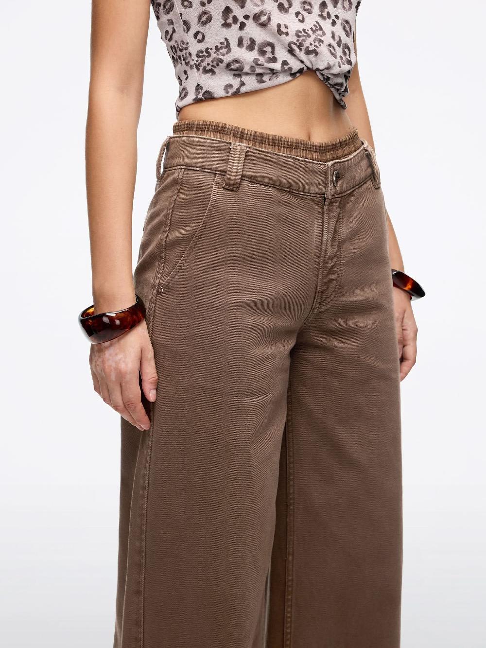 Miss Sixty DOUBLE-WAISTBAND STRAIGHT-LEG JEANS COFFEE COLOR
