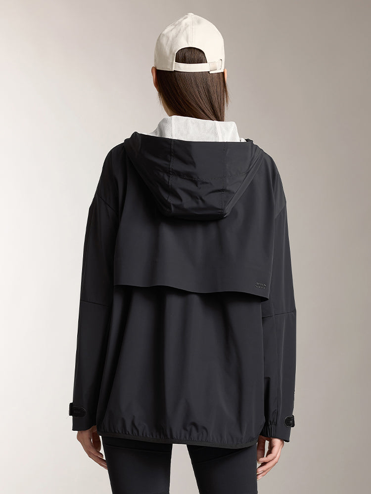 Miss Sixty DOUBLE ZIP HOODED WINDBREAKER JACKET BLACK