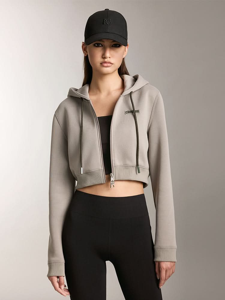 miss sixty DOUBLE ZIPPER HOODED SPORTS SWEATSHIRT DARK GREY