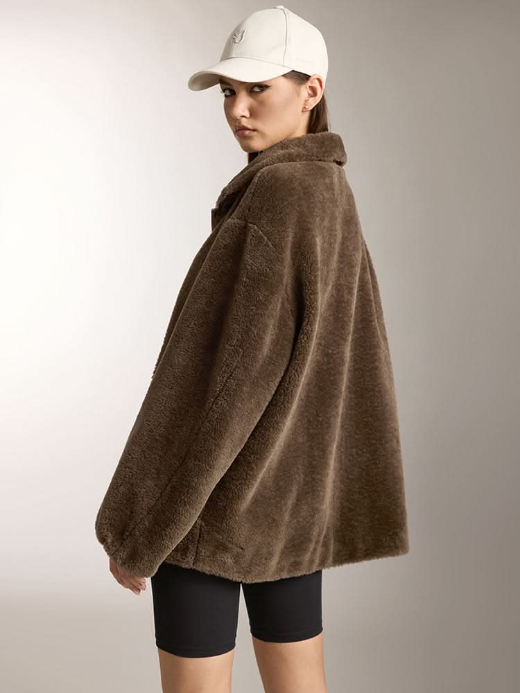 Miss Sixty FLANNEL NECK FLEECE JACKET VERDE MILITARE