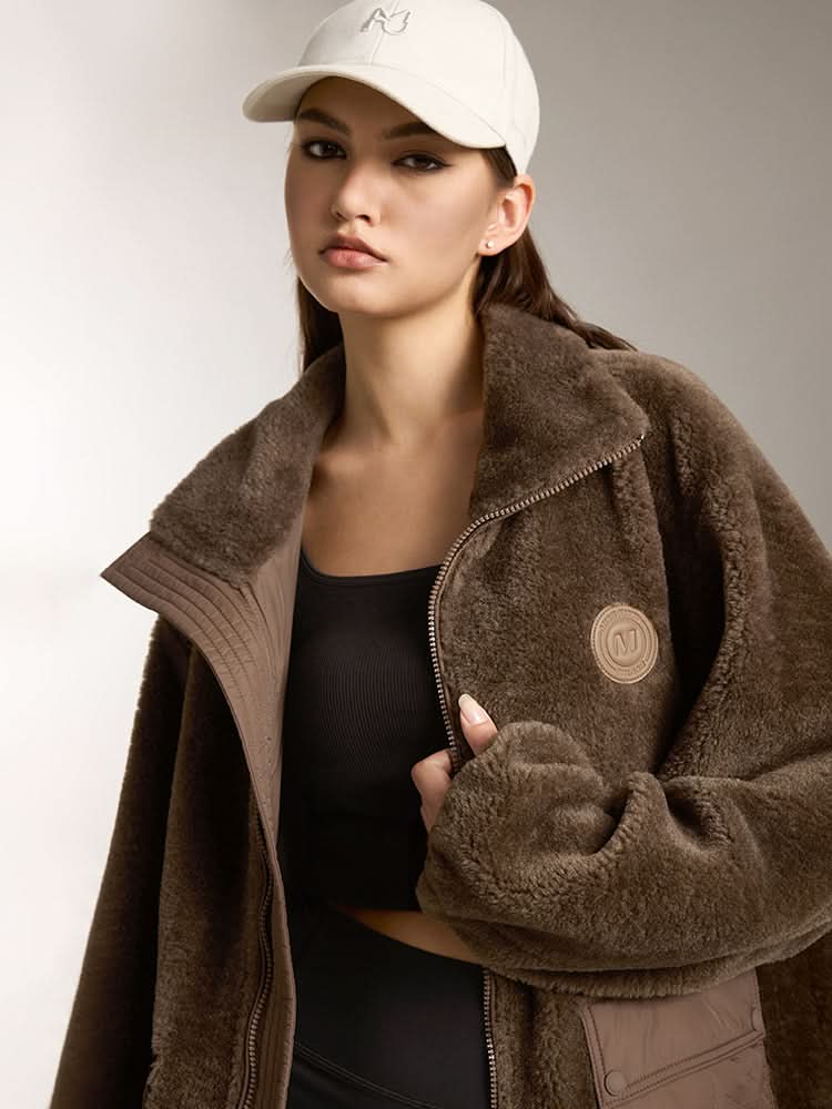 Miss Sixty FLANNEL NECK FLEECE JACKET VERDE MILITARE