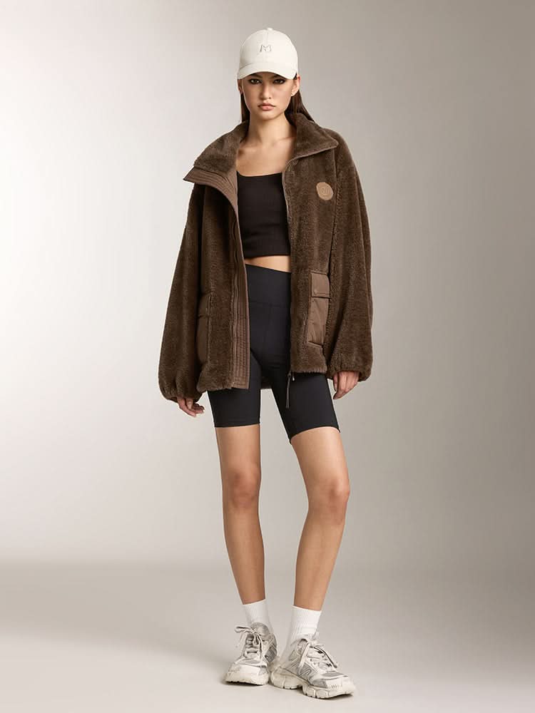 Miss Sixty FLANNEL NECK FLEECE JACKET VERDE MILITARE